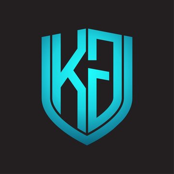 Initial linked letter kg logo design Royalty Free Vector