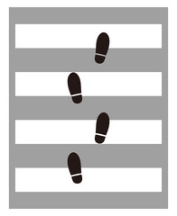 横断歩道と足跡