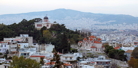 Fototapeta na wymiar panoramic view of Athens, greece
