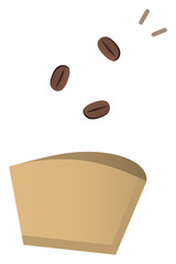 コーヒー豆とフィルター