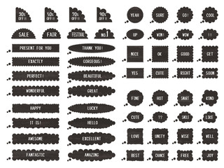 フレームセット＿水彩風雲形吹出