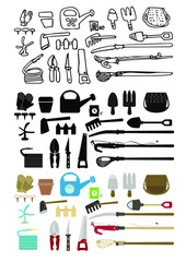 Garden tool icon and , Garden equipment icon, Vector illustration