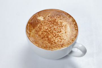 cappuccino on the white background