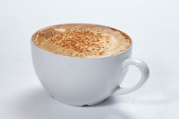 cappuccino on the white background