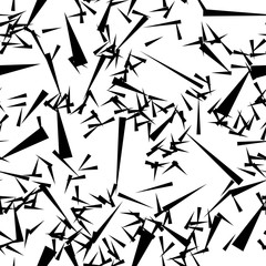 Seamless triangles, risks black-white, monochrome pattern. Abstract background, vector illustration. EPS10