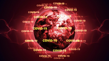 COVID-10 Text Around the Earth, Illustration, Background