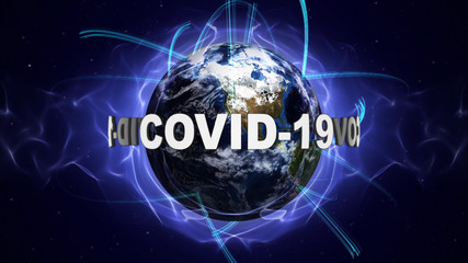 COVID-10 Text Around the Earth, Illustration, Background