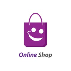 Online shop logo template icon