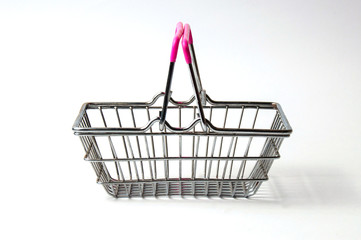 Shopping basket isolated on a white background. Concept discounts, purchase or sale of goods