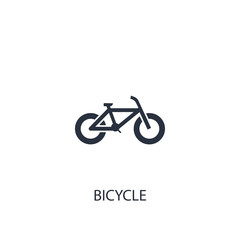 Bicycle transport concept icon. Simple one colored travel element illustration.