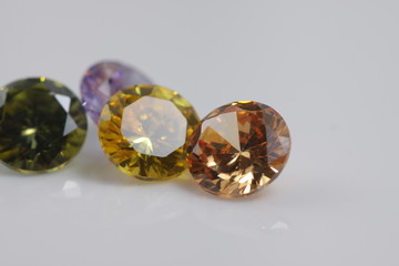 Close up shot of beautiful color crystal diamond - like beads for jewelry 