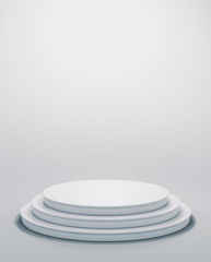Winning white podium or pedestal, 3d rendering
