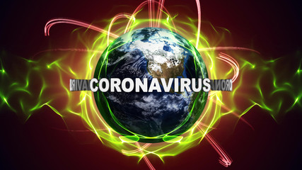 CORONAVIRUS Text Animation Around the Earth, Background, Loop, 4k