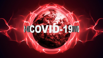 COVID-10 Text Around the Earth, Illustration, Background