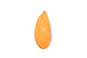 Half of sweet potato isolated on white background