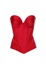 Red luxury women's corset isolated on white background