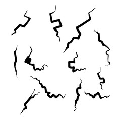 hand drawn cracked glass,wall,egg,ground in cartoon doodle style vector illustration