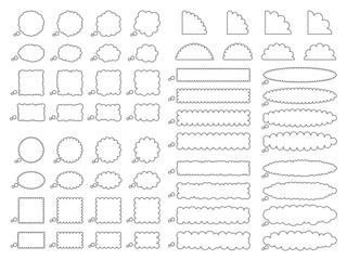 フレームセット＿手描風雲形吹出＿線のみ＿文字なし