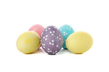 Colorful Easter eggs isolated on white background
