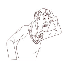 old grandfather character isolated icon