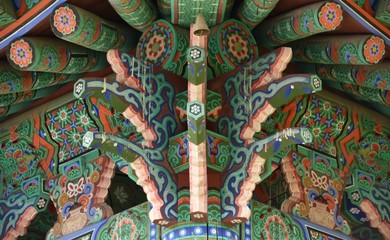 Sinhungsa Bell Pagoda Cornice Detail, Seoraksan, Korea