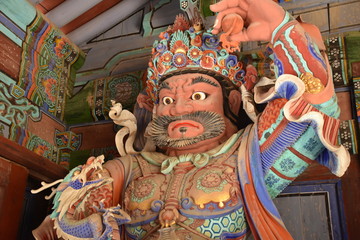 Colorful Temple Guardian Statue, Sinheungsa Temple, Sokcho, Korea