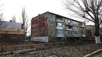 Poor housing in a small russian town