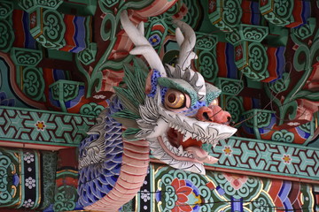 Colorful Dragon Temple Ornament, Sinhungsa Temple, Seoraksan National Park, South Korea