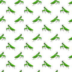 Insects linear pattern - vector seamless texture or background with bugs and beetles in thin line style