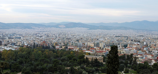 aerial view of the city of athens, greece