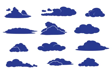 Deurstickers vector set of various clouds - cloud shapes in atmosphere © olenadesign