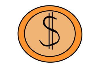 Single element of money in doodle business set. Hand drawn illustration for cards, posters, stickers and professional design.