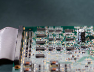 Circuit board with shallow depth of field