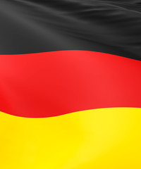 3d render of the flag of Germany using as background