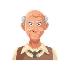 old grandfather character isolated icon