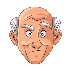 old grandfather character isolated icon