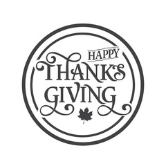 PrintVector illustration. Happy Thanksgiving Day typography vector design for greeting cards and poster on a textural background design template celebration.Happy Thanksgiving inscription, lettering.