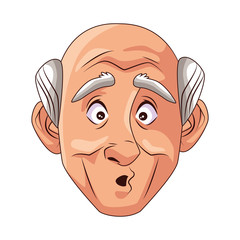 old grandfather character isolated icon