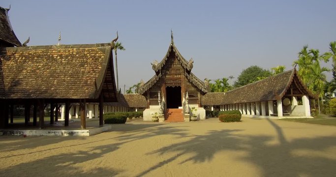 Landmark Travel Place Of Chiang Mai, Thailand. Wat Ton Kain or Inthawawat Temple, complete traditional Lanna and very valuable.