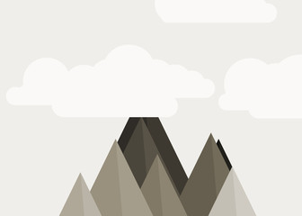 Abstract Random Placed Mountains Panorame Generative Art background illustration