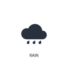Rain icon. Simple one colored weather element illustration.