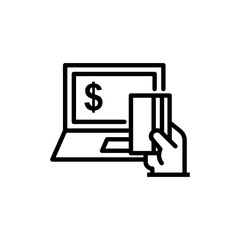 Online Payment  vector  Icon Line Style Illustration 