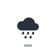 Fototapeta na wymiar Rain icon. Simple one colored weather element illustration