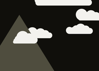 Abstract Random Placed Mountains Panorame Generative Art background illustration