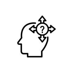 Thinking mind  vector  Icon Line Style Illustration 