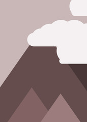 Abstract Random Placed Mountains Panorame Generative Art background illustration