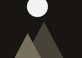 Abstract Random Placed Mountains Panorame Generative Art background illustration