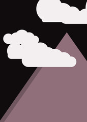 Abstract Random Placed Mountains Panorame Generative Art background illustration