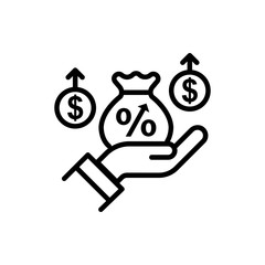 Investment Growth  vector  Icon Line Style Illustration 