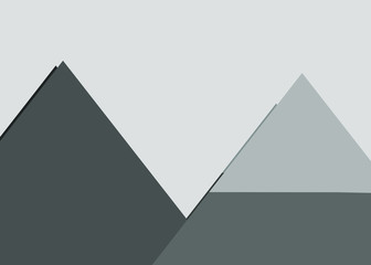 Abstract Random Placed Mountains Panorame Generative Art background illustration